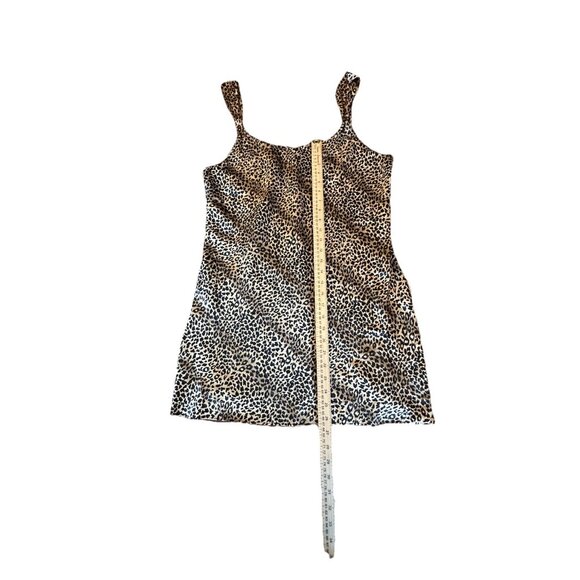 Vintage Amanda Stewart XL Animal Print Satin Nightgown Slip Dress Short - Picture 4 of 5